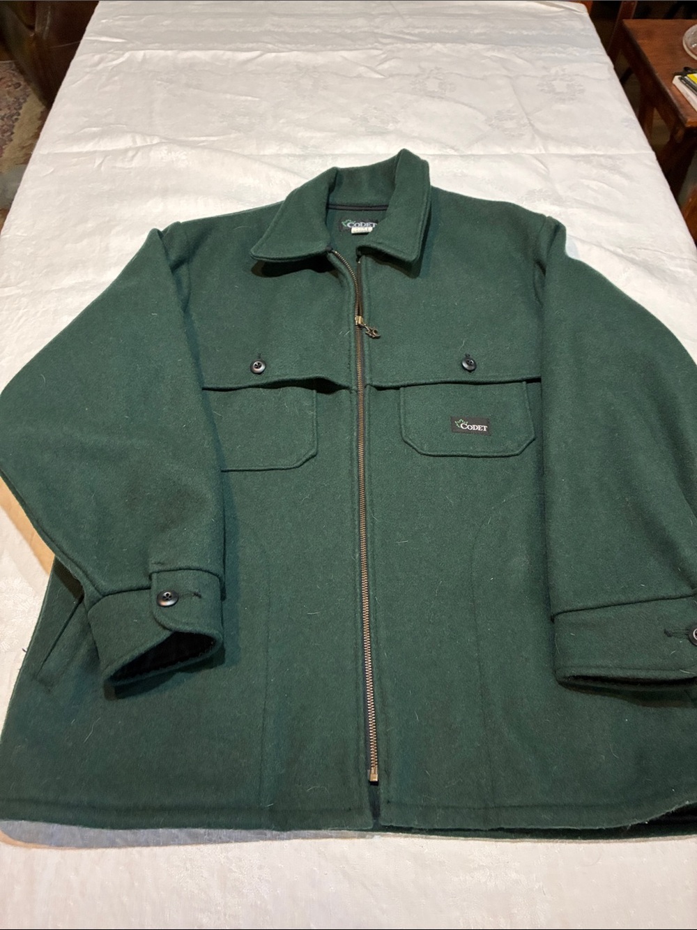Men's Dark Green Wool Field Jacket by Codet